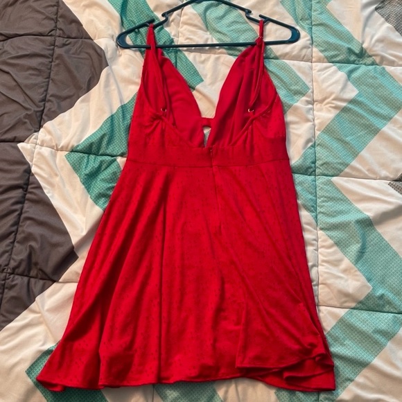 Red Lulus Lace Skater Dress - Picture 3 of 3